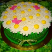 Торт Букет ромашек Торт на заказ, мастика, ромашки. Купавна