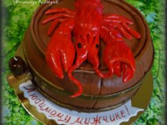 Торт "Пиво с раком" Торт Пиво и рак, мастика. Балашиха