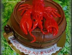 Торт "Пиво с раком" Торт Пиво и рак, мастика. Балашиха