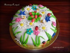 Торт Весенний Торт для девочки, мастичный. Обухово